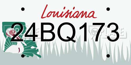 24BQ173 Louisiana License Plate