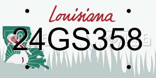 24GS358 Louisiana License Plate