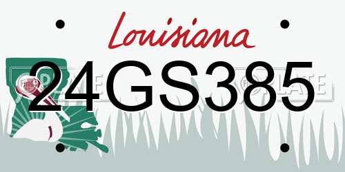 24GS385 Louisiana License Plate