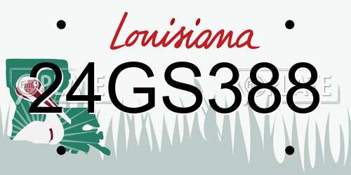 24GS388 Louisiana License Plate