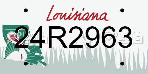 24R2963 Louisiana License Plate