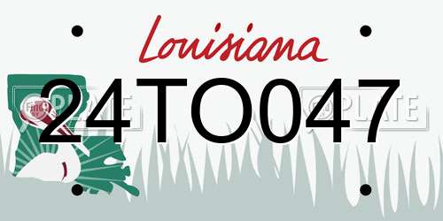24TO047 Louisiana License Plate