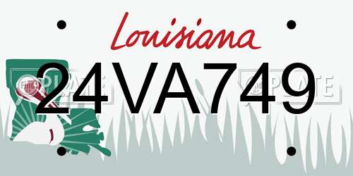 24VA749 Louisiana License Plate