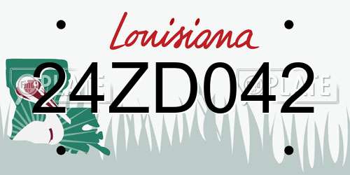 24ZD042 Louisiana License Plate