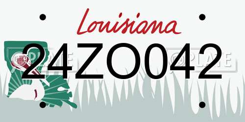 24ZO042 Louisiana License Plate