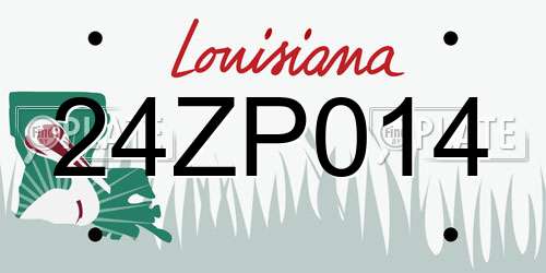 24ZP014 Louisiana License Plate