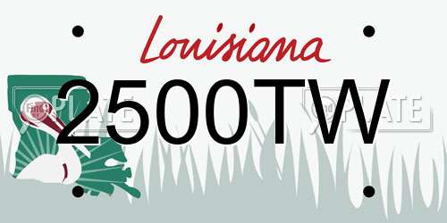 2500TW Louisiana License Plate