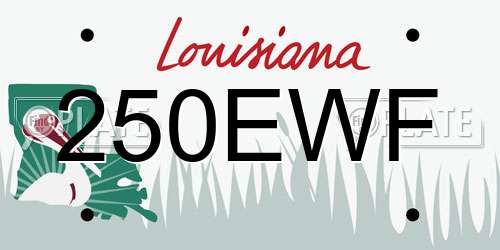 250EWF Louisiana License Plate