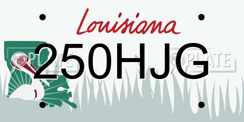 250HJG Louisiana License Plate