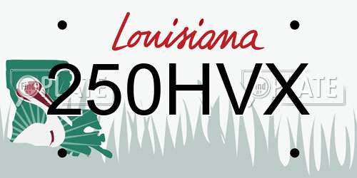 250HVX Louisiana License Plate