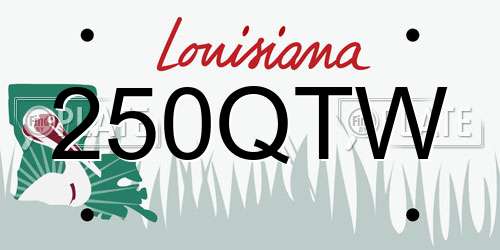 250QTW Louisiana License Plate