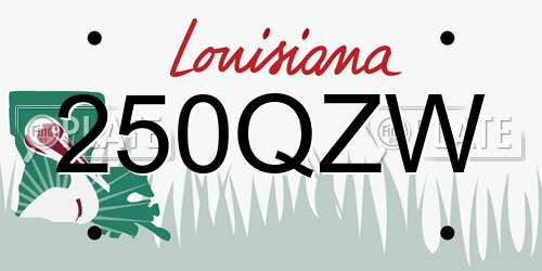250QZW Louisiana License Plate