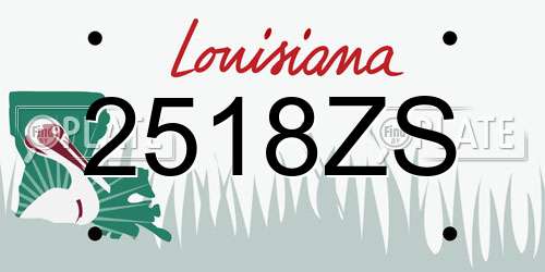 2518ZS Louisiana License Plate