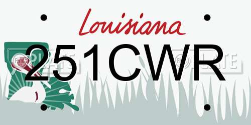 251CWR Louisiana License Plate