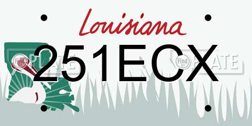251ECX Louisiana License Plate