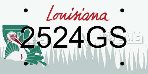 2524GS Louisiana License Plate