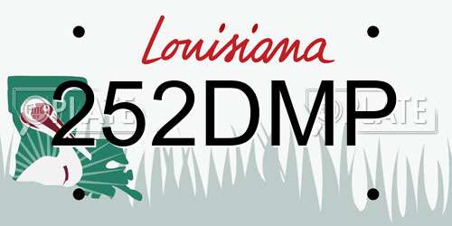 252DMP Louisiana License Plate