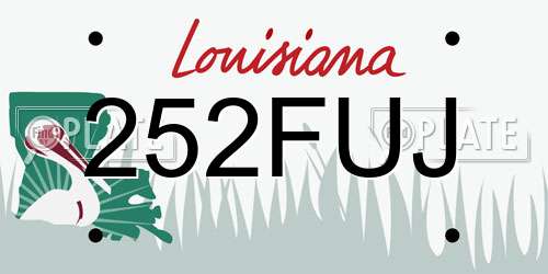 252FUJ Louisiana License Plate
