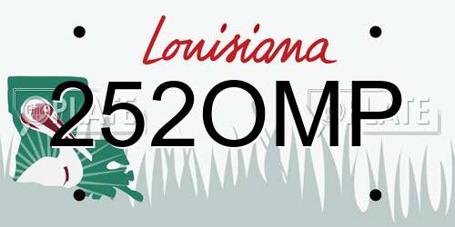 252OMP Louisiana License Plate