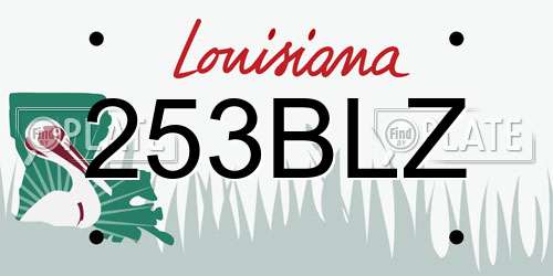 253BLZ Louisiana License Plate