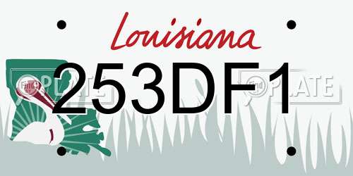 253DF1 Louisiana License Plate