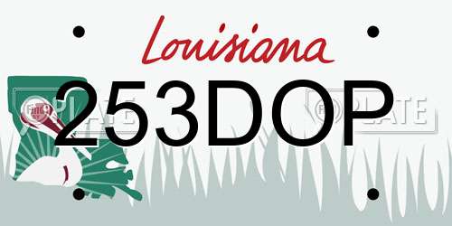 253DOP Louisiana License Plate