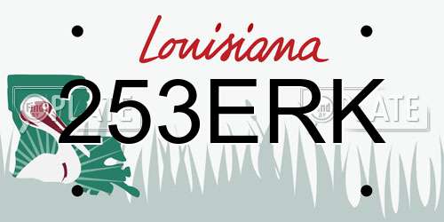 253ERK Louisiana License Plate