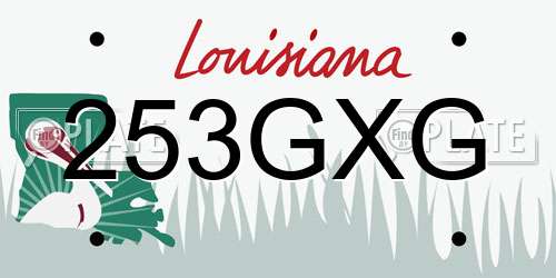 253GXG Louisiana License Plate
