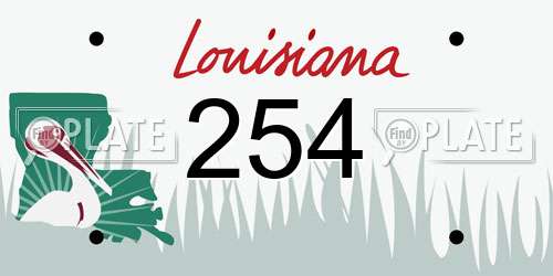 254 Louisiana License Plate