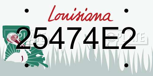 25474E2 Louisiana License Plate