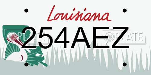 254AEZ Louisiana License Plate