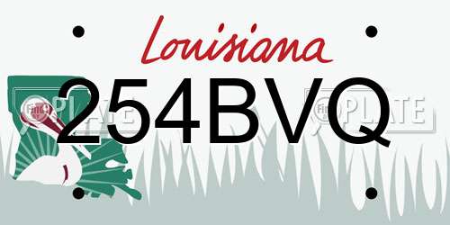254BVQ Louisiana License Plate