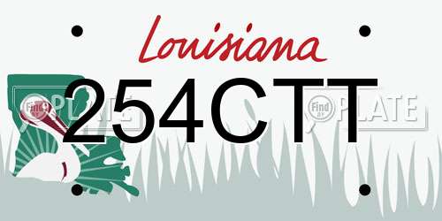 254CTT Louisiana License Plate