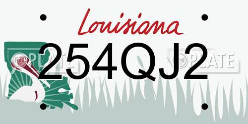 254QJ2 Louisiana License Plate
