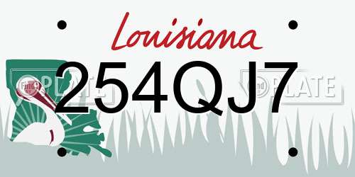 254QJ7 Louisiana License Plate