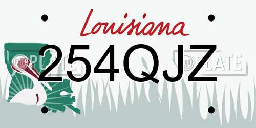 254QJZ Louisiana License Plate