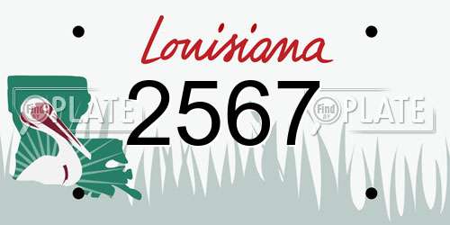 2567 Louisiana License Plate