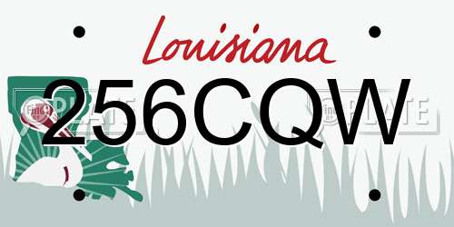 256CQW Louisiana License Plate