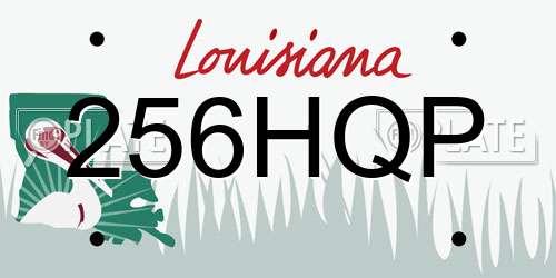 256HQP Louisiana License Plate