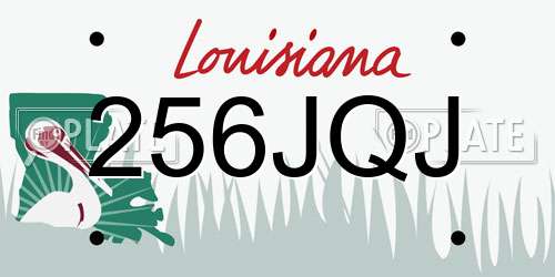 256JQJ Louisiana License Plate