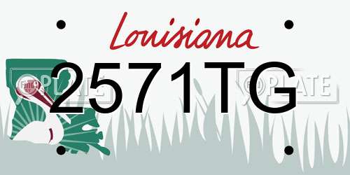 2571TG Louisiana License Plate