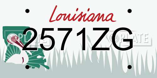 2571ZG Louisiana License Plate