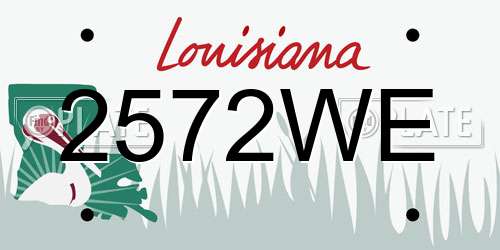 2572WE Louisiana License Plate