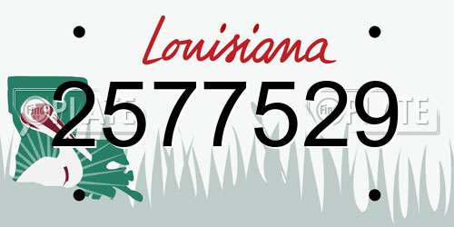 2577529 Louisiana License Plate