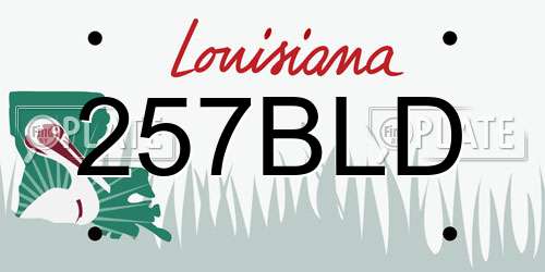 257BLD Louisiana License Plate