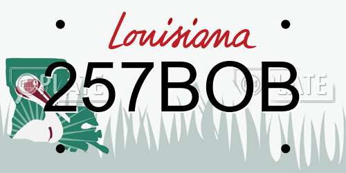 257BOB Louisiana License Plate