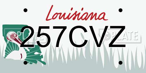 257CVZ Louisiana License Plate
