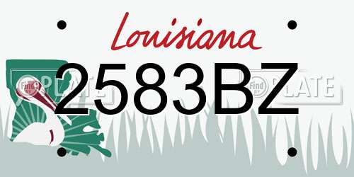 2583BZ Louisiana License Plate