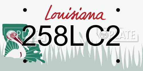 258LC2 Louisiana License Plate