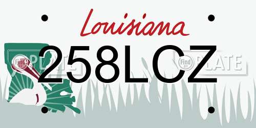 258LCZ Louisiana License Plate